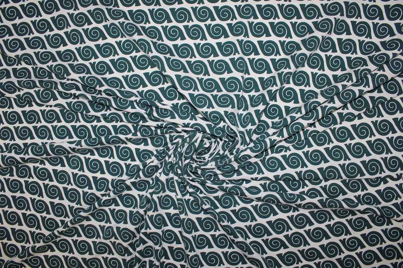 Blow Your Horn Organic Cotton Jersey - Dark Green on White
