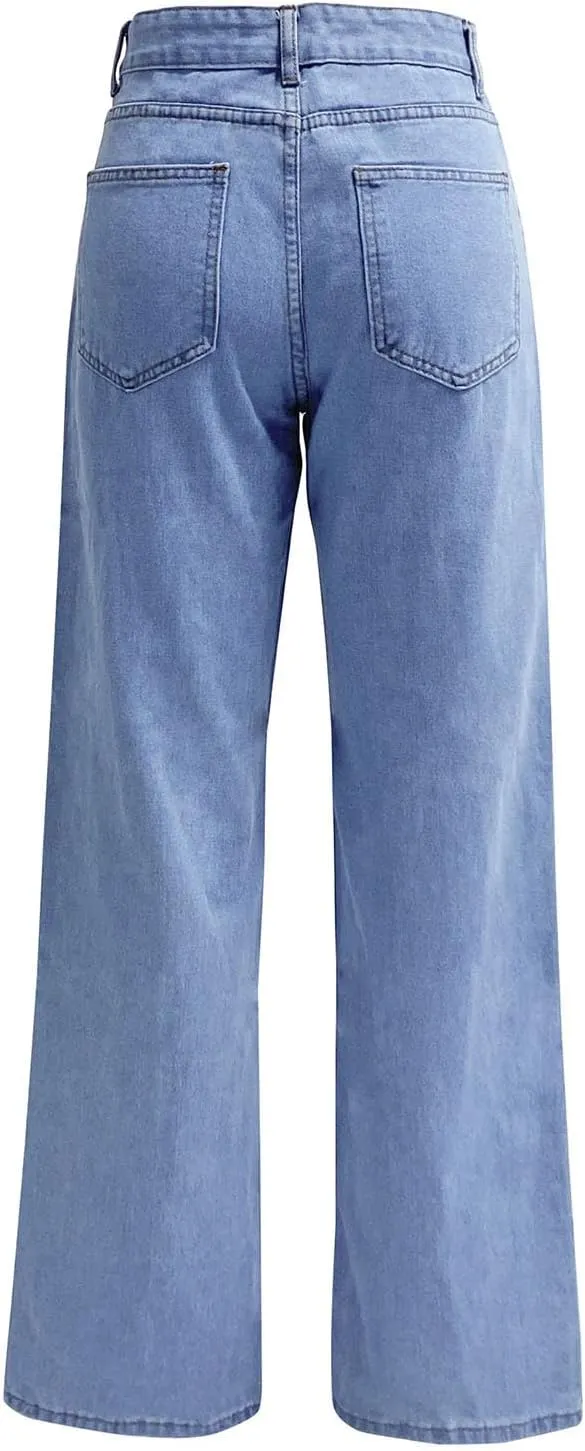 Bootcut Jeans for Women High Rise Straight Leg Denim Pants Stretchy Trendy Trousers Fashion Skinny Loose Fit Jean Pants