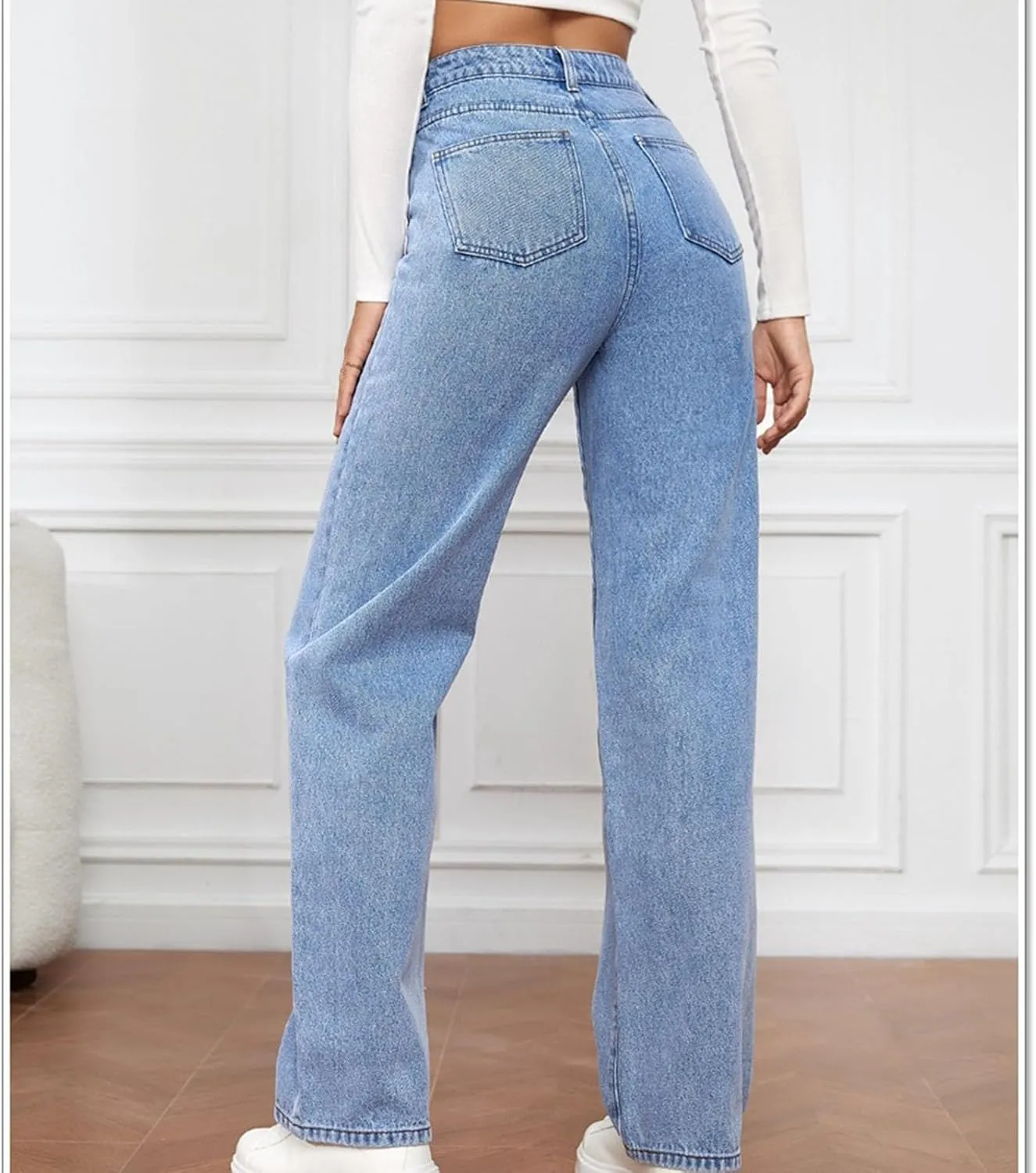 Bootcut Jeans for Women High Rise Straight Leg Denim Pants Stretchy Trendy Trousers Fashion Skinny Loose Fit Jean Pants