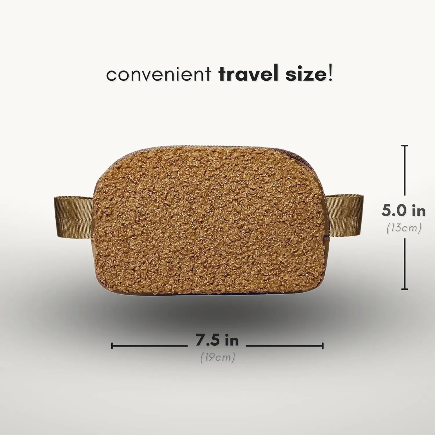 Boutique Fleece Belt Bag | Sherpa Crossbody Bag Fanny Pack for Women Fashionable | Everywhere Waist Pack | Small Fashion Travel Chest Bag (Small Strap Length, Caramel Fleece)
