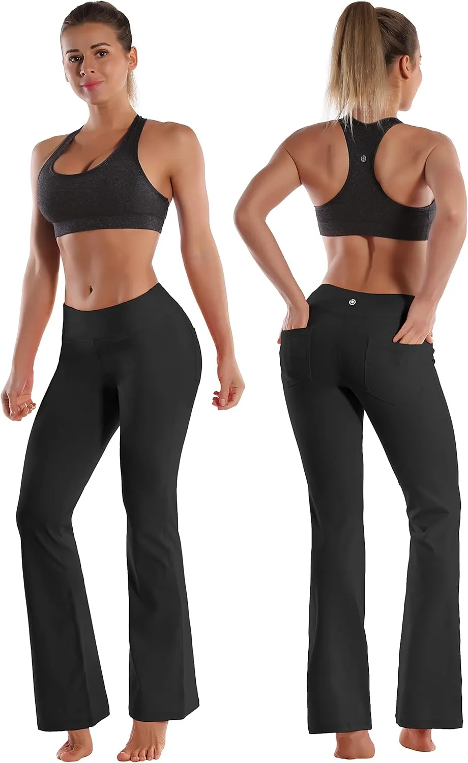 BUBBLELIME 29"/31"/33"/35" 3 Styles Women's Bootcut Yoga Pants Basic/Back Pockets High Waist Workout Tummy Control Flare