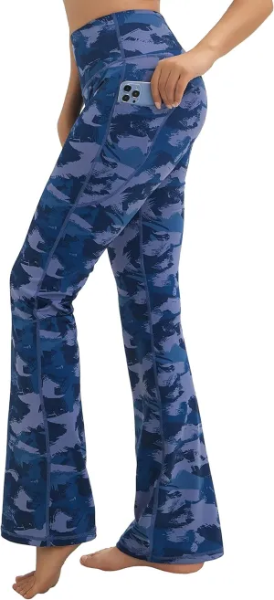 BUBBLELIME 29"/31"/33"/35"/37" Women Bootleg/Wide Legs High Waist Yoga Pants Tummy Control Bootcut Workout Flared Out Pockets
