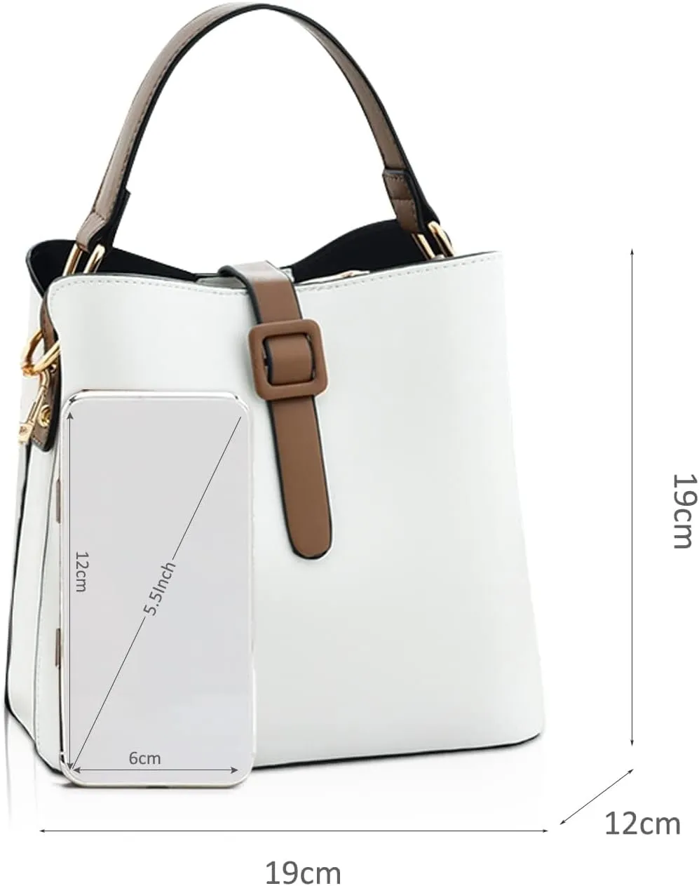 Bucket Bag for Women PU Leather Handbags & Shoulder Bags Fashion Ladies Crossbody Bag Top Handle Clutch Bag