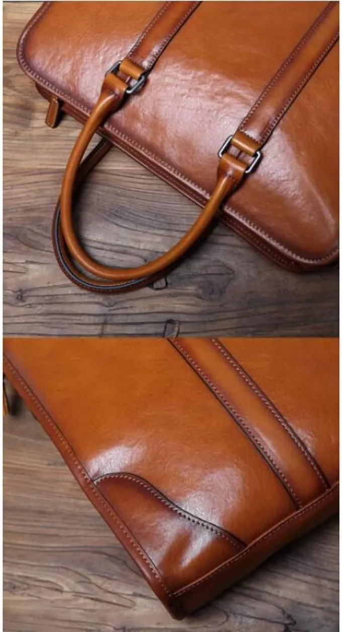 Business Briefcases Mens Messenger Shoulder Bags Genuine Leather Laptop Bags Crossbody Bags Handbags Carrying Cases