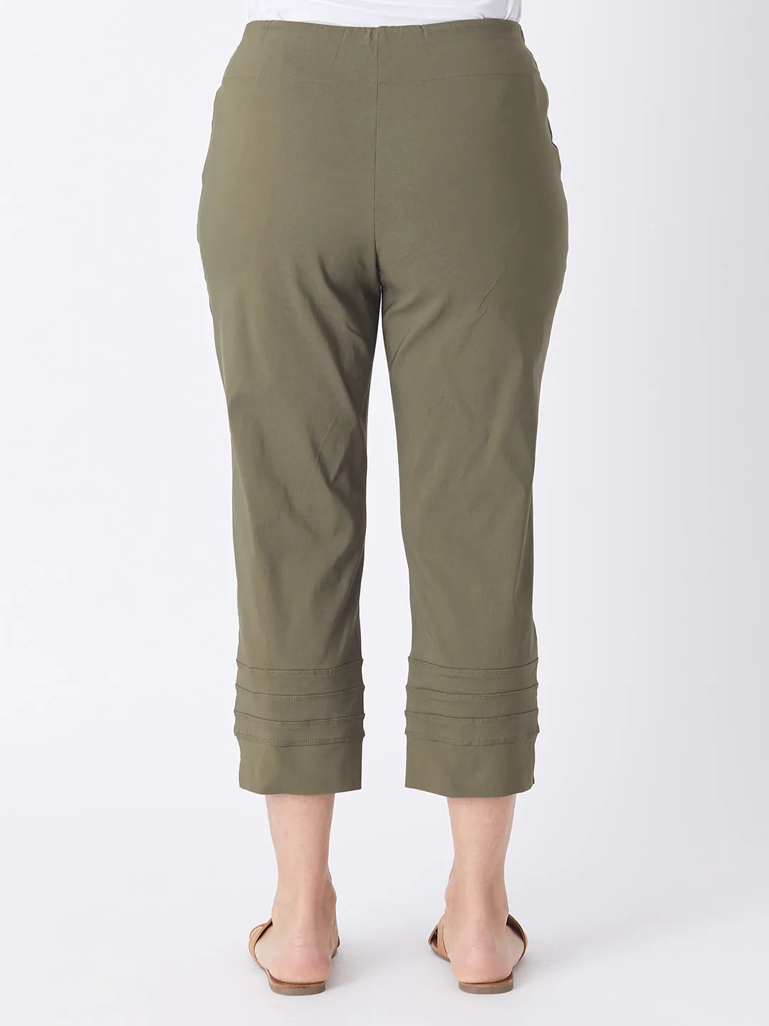 Button 3/4 Length Bengaline Pant - Khaki 24493-SC