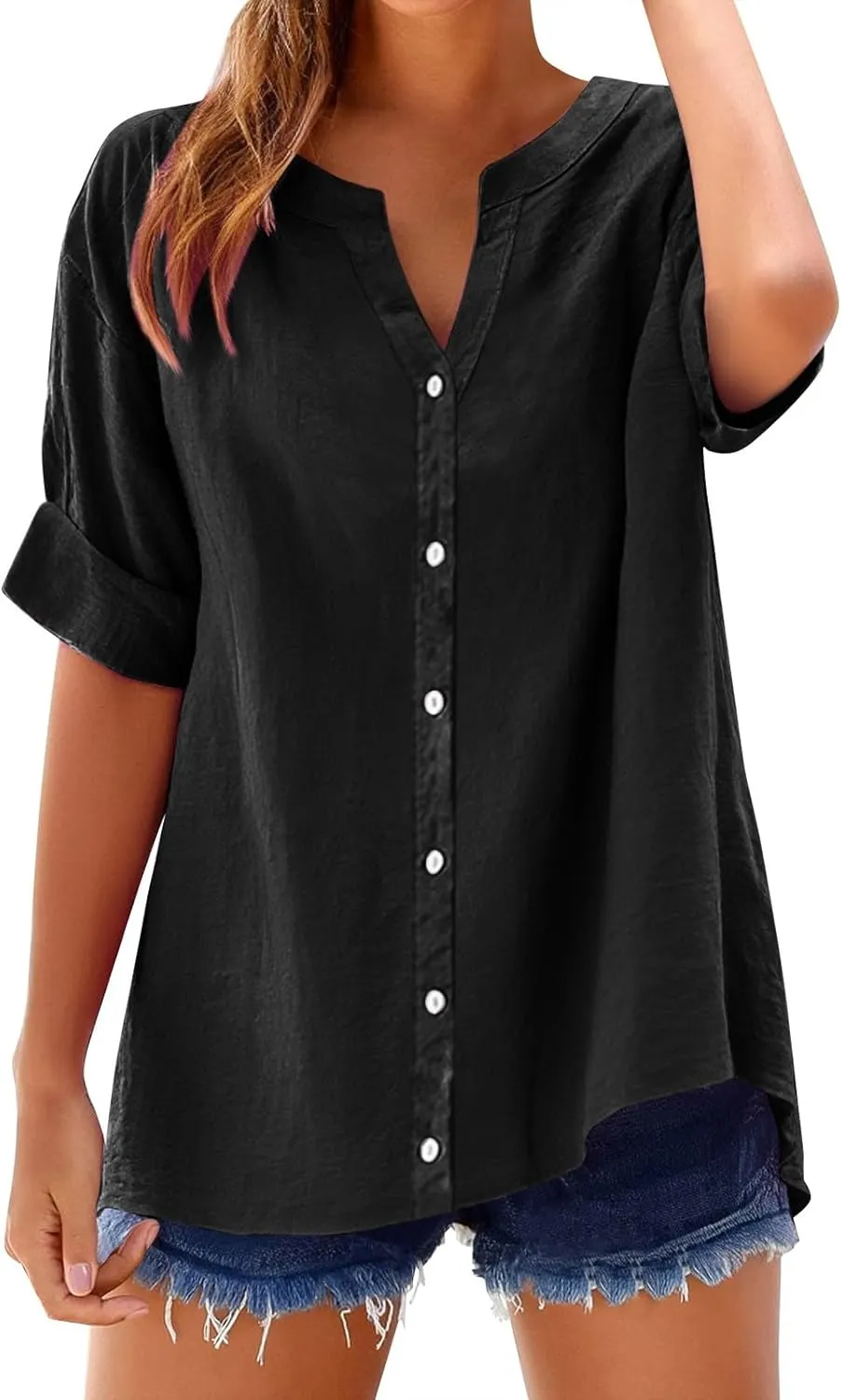 Button Down Shirts Linen Tops Long Sleeve Shirt Women Boho Autumn Ladies Summer Casual Blouses