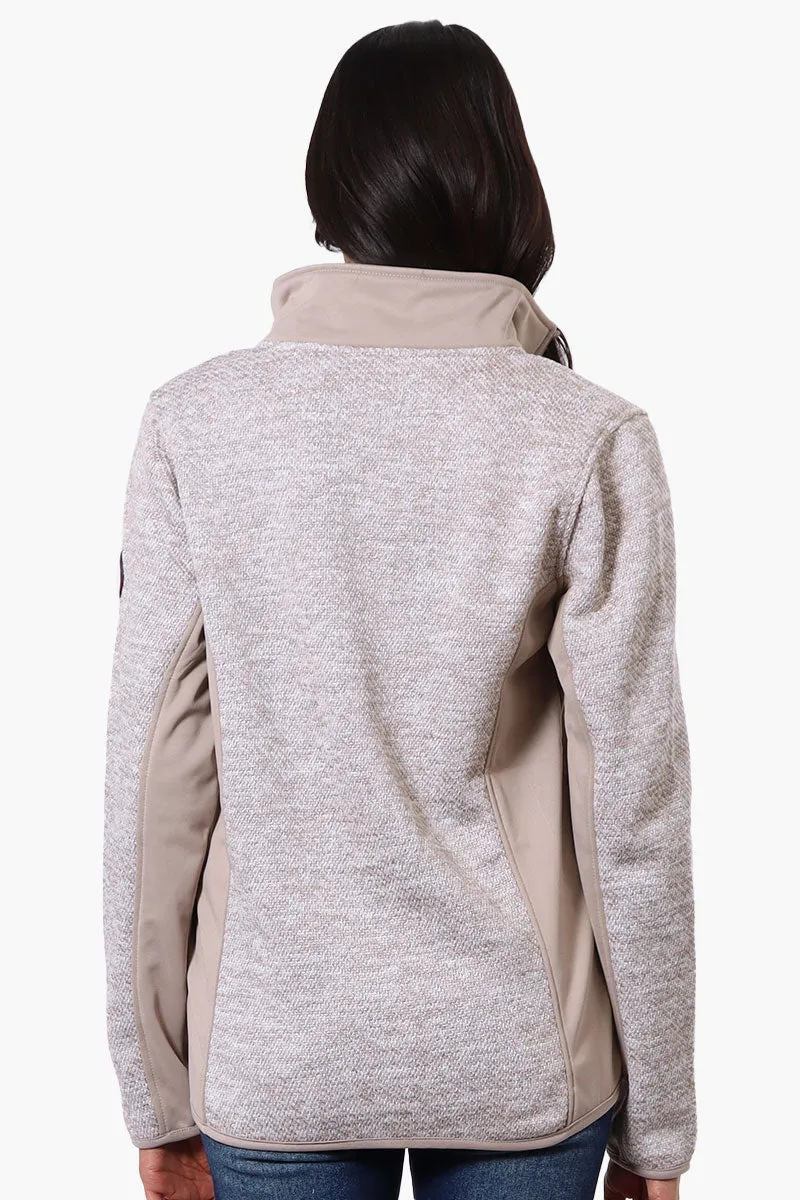 Canada Weather Gear Zip Up Chest Pocket Fleece Lightweight Jacket - Beige