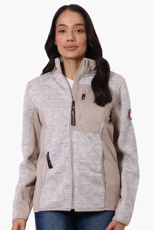 Canada Weather Gear Zip Up Chest Pocket Fleece Lightweight Jacket - Beige