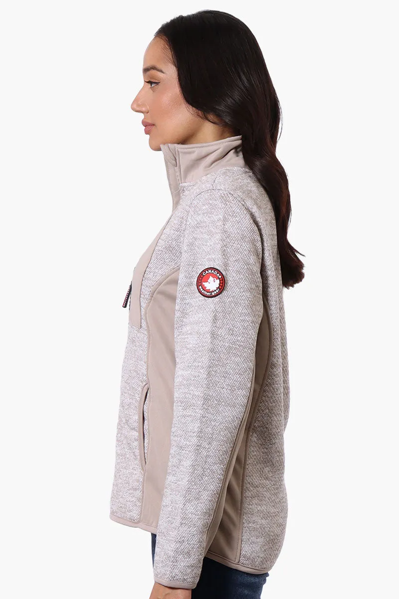 Canada Weather Gear Zip Up Chest Pocket Fleece Lightweight Jacket - Beige