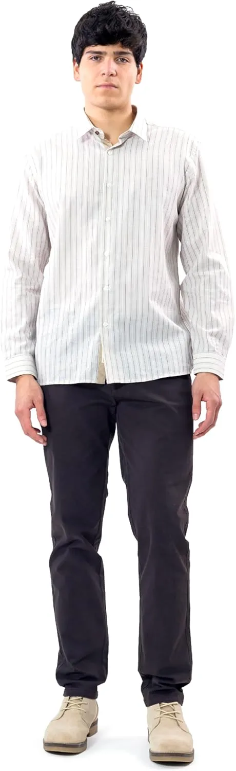 Casual Slim Fit Chino Pants with 5 Pockets for Men