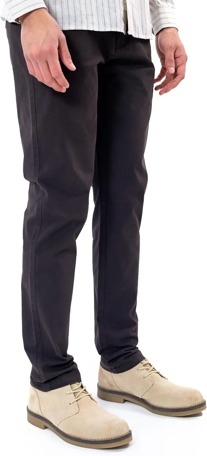 Casual Slim Fit Chino Pants with 5 Pockets for Men