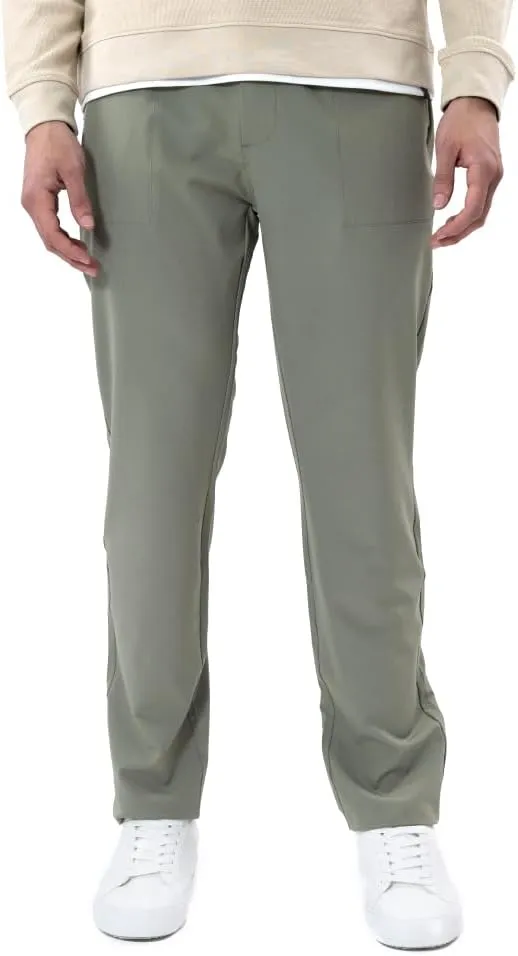 Casual Slim Fit Chino Pants with Zipper for Men, Golf Pants