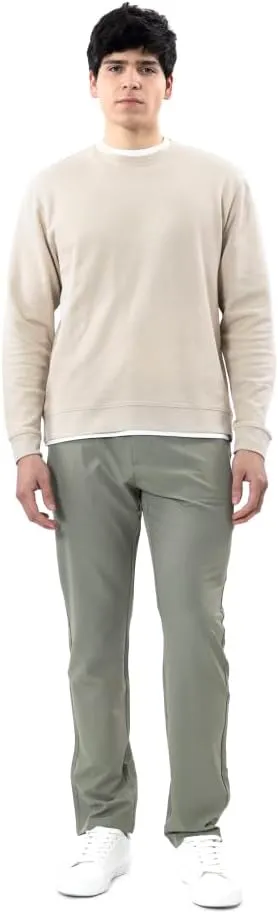 Casual Slim Fit Chino Pants with Zipper for Men, Golf Pants