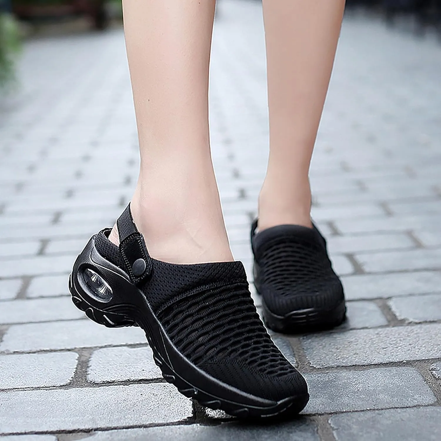 Cathalem Women's Woven Orthopedic Breathable Soft Shoes Walking Slip on Diabetic Foam Shoes Hands Free Slip in Sneakers