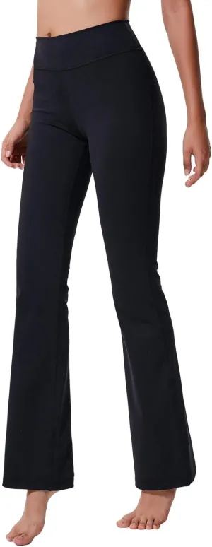 ChinFun Bootcut Wide Leg Yoga Pants with Pockets for Women Bootleg High Waist Workout Tummy Control Flare Work Pants