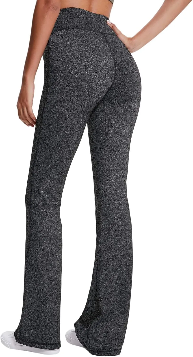 ChinFun Bootcut Wide Leg Yoga Pants with Pockets for Women Bootleg High Waist Workout Tummy Control Flare Work Pants