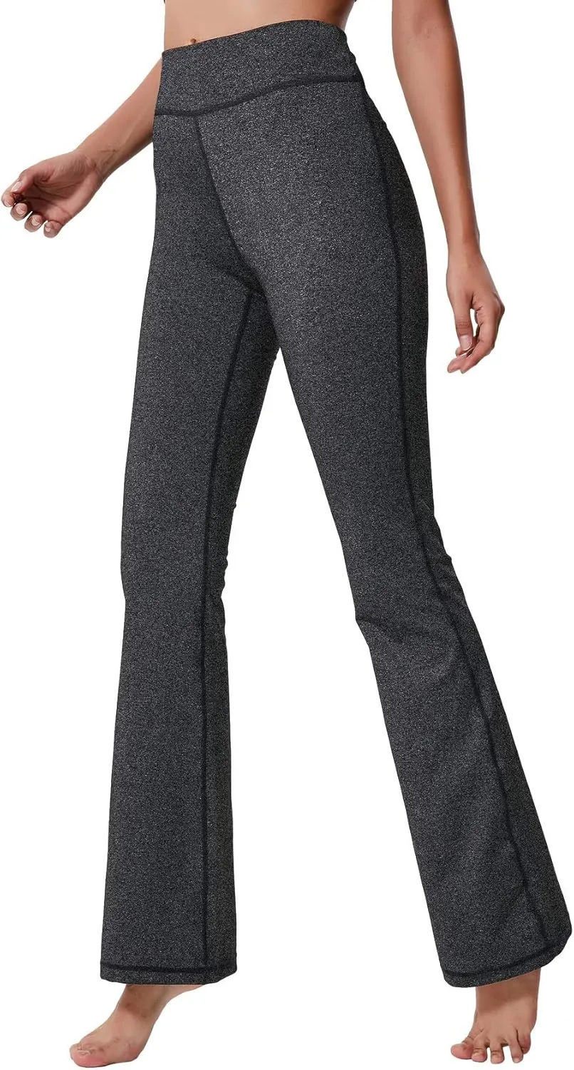 ChinFun Bootcut Wide Leg Yoga Pants with Pockets for Women Bootleg High Waist Workout Tummy Control Flare Work Pants