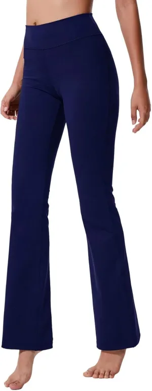 ChinFun Bootcut Wide Leg Yoga Pants with Pockets for Women Bootleg High Waist Workout Tummy Control Flare Work Pants