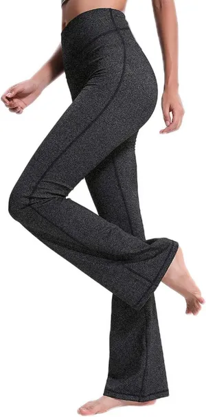 ChinFun Bootcut Wide Leg Yoga Pants with Pockets for Women Bootleg High Waist Workout Tummy Control Flare Work Pants