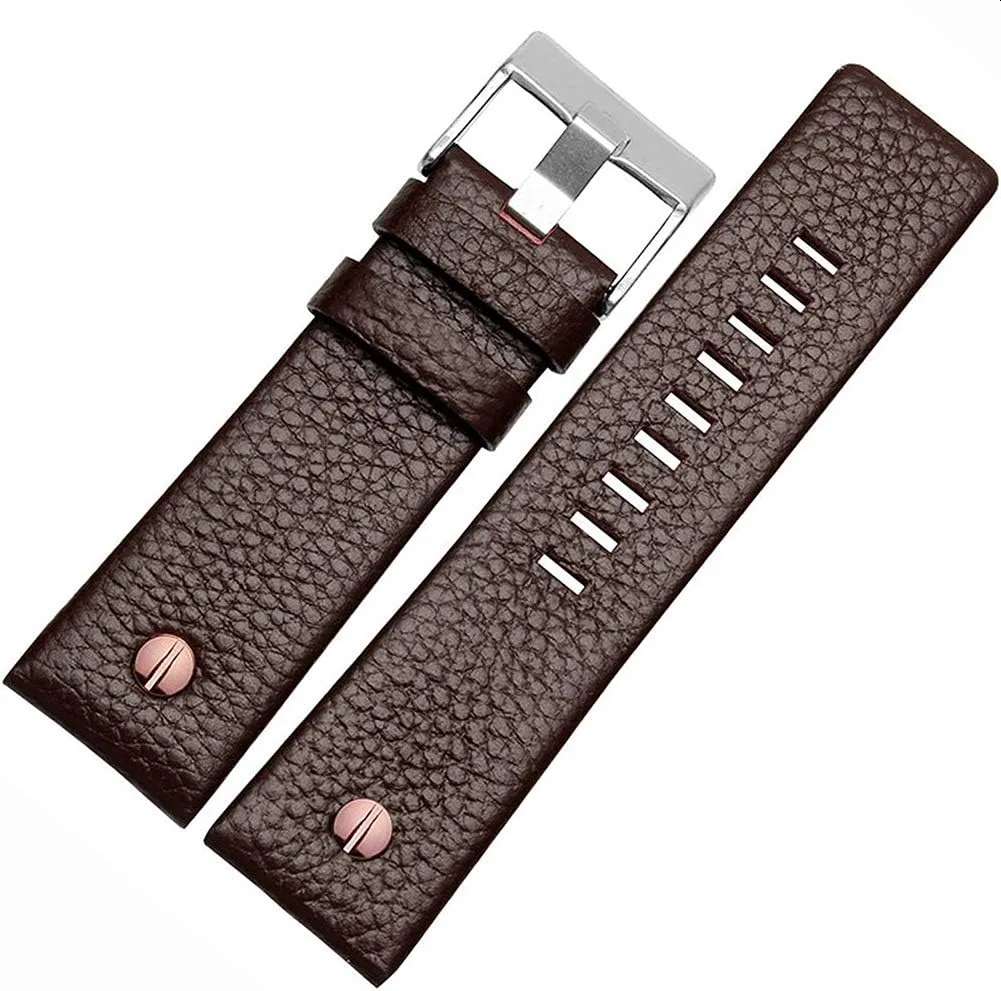 Choco&Man US Genuine Leather Watch Band Strap with Tool Fit for Men's Diesel Watches