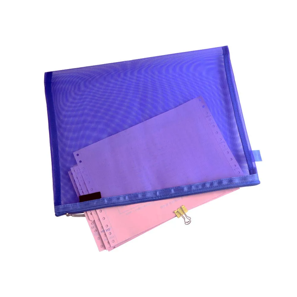 Clear Cosmetic Bags Zip Makeup Mesh Bags Pencil Case Pouch Travel Toiletry Kit Set Storage Case (Dark Blue)