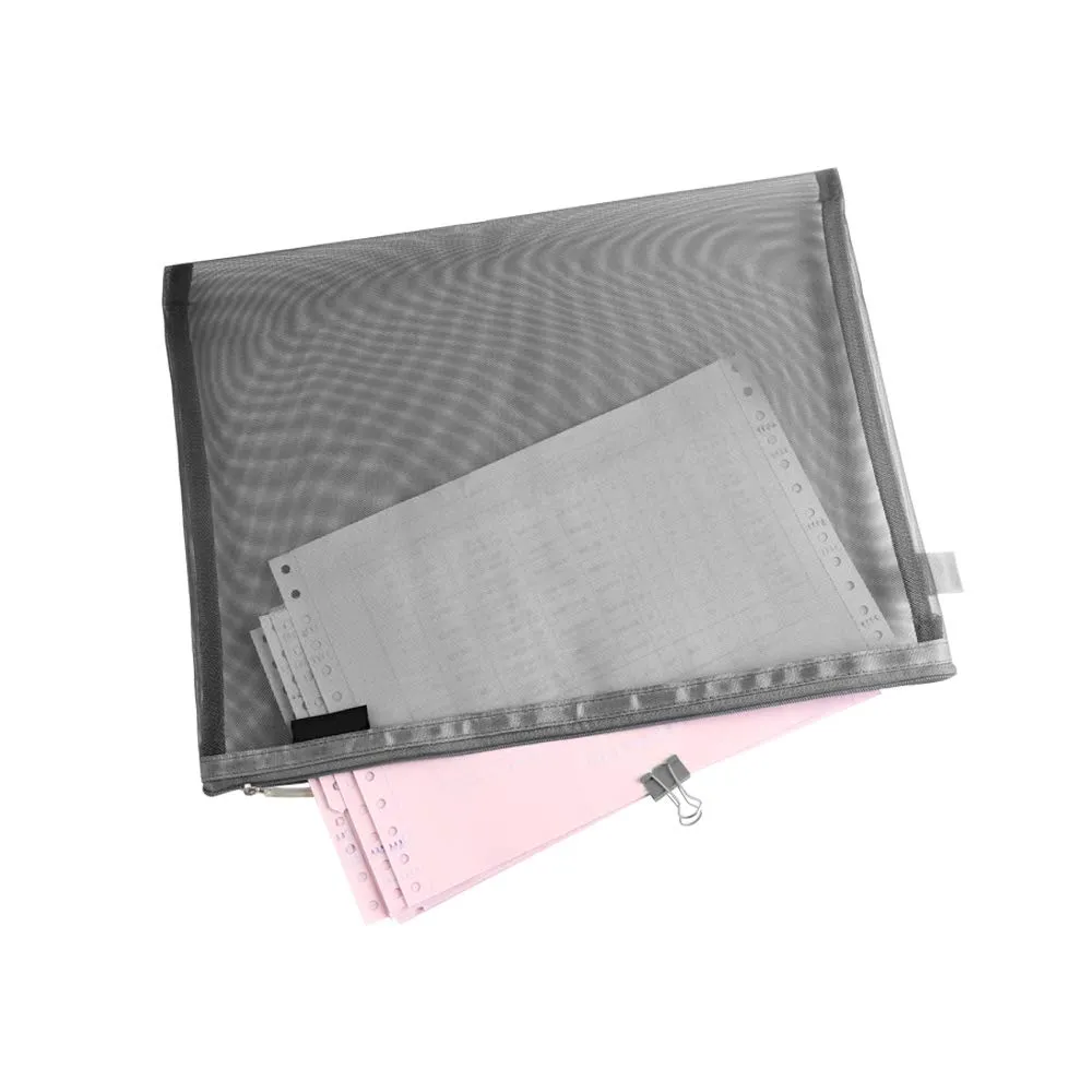 Clear Cosmetic Bags Zip Makeup Mesh Bags Pencil Case Pouch Travel Toiletry Kit Set Storage Case (Grey)