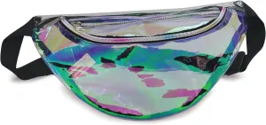 Clear Holographic Fanny Pack | 5L Iridescent See Through Belt Bag | Adjustable, Fits Up to 50" Waist, Ideal for Hiking, Running & Travel