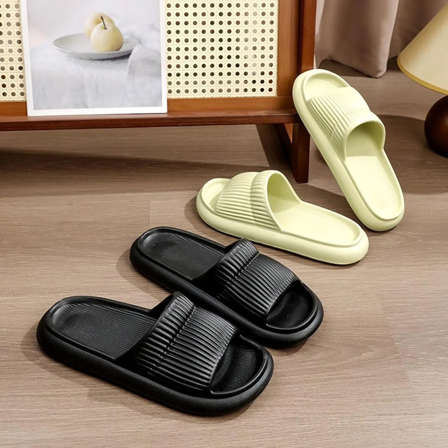 Cloud Slides Slippers with Arch Support for Women Non Slip Quick Drying Bathroom Slippers for Women Men