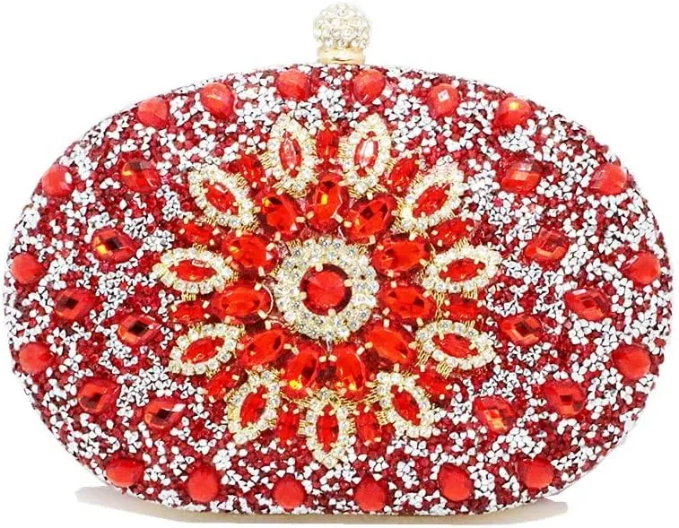 Clutch Purses for Women Evening Bag Nude Purse Luxury Handbag Bride Wallet Glitter Multicolor Rhinestone Bags