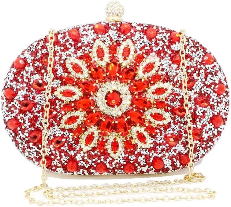 Clutch Purses for Women Evening Bag Nude Purse Luxury Handbag Bride Wallet Glitter Multicolor Rhinestone Bags