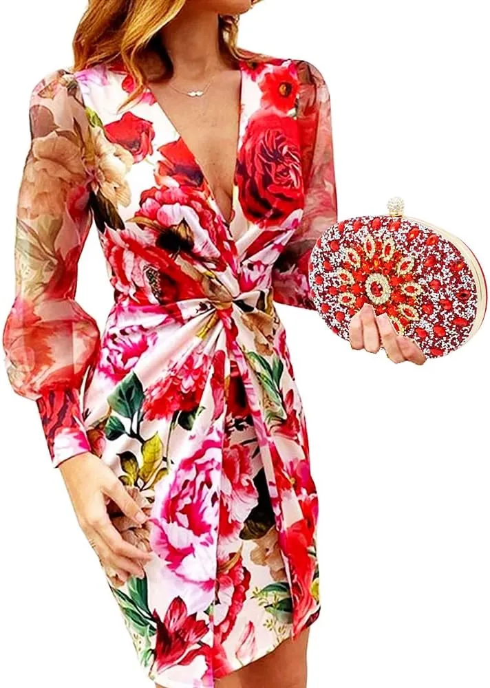 Clutch Purses for Women Evening Bag Nude Purse Luxury Handbag Bride Wallet Glitter Multicolor Rhinestone Bags