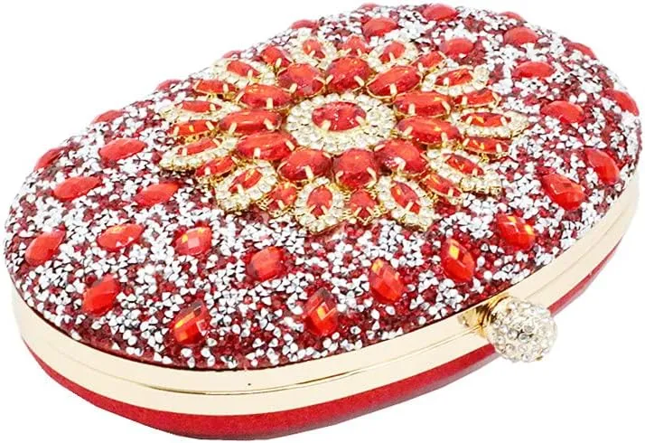 Clutch Purses for Women Evening Bag Nude Purse Luxury Handbag Bride Wallet Glitter Multicolor Rhinestone Bags