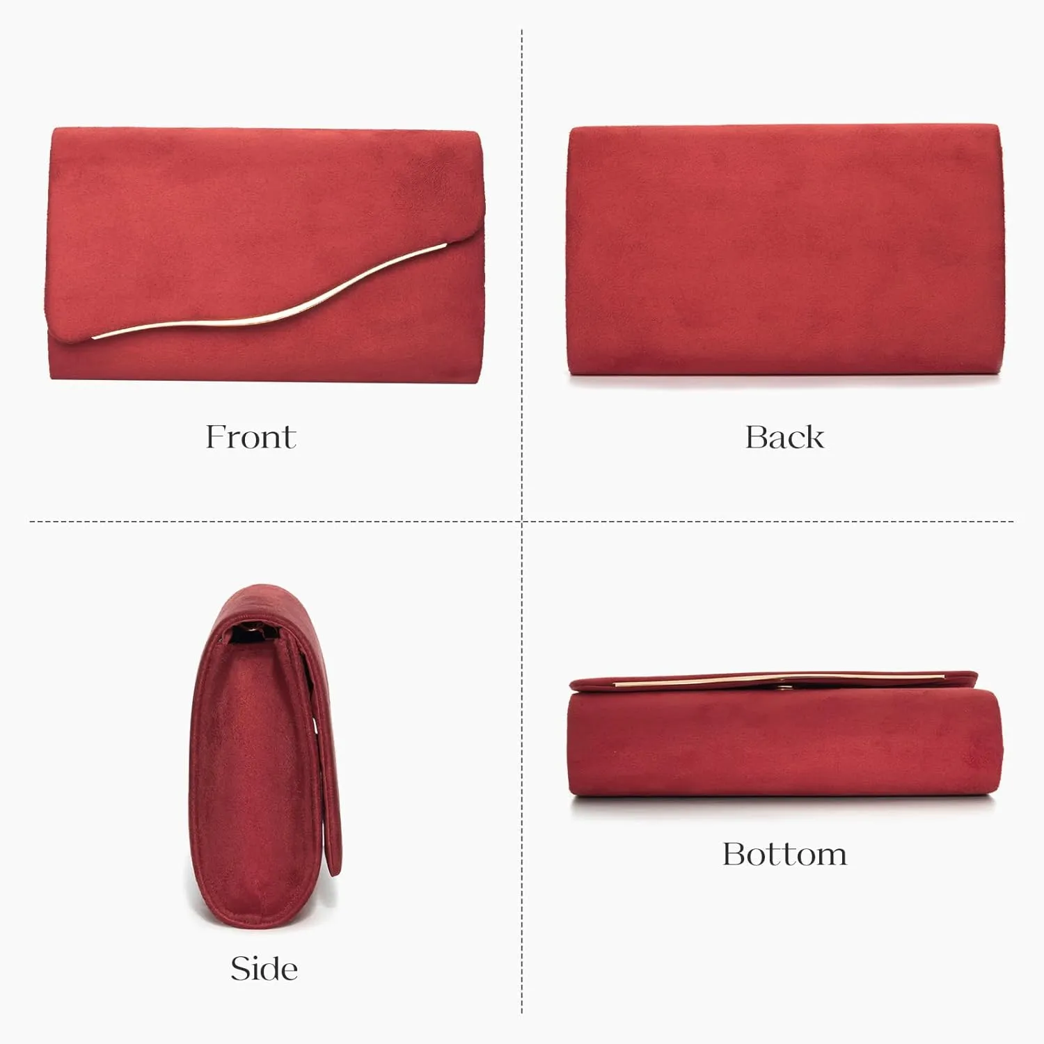 Clutch Purses for Women Evening Bag with Detachable Chain Small Sparkly Handbags for Party Wedding Evening Dress