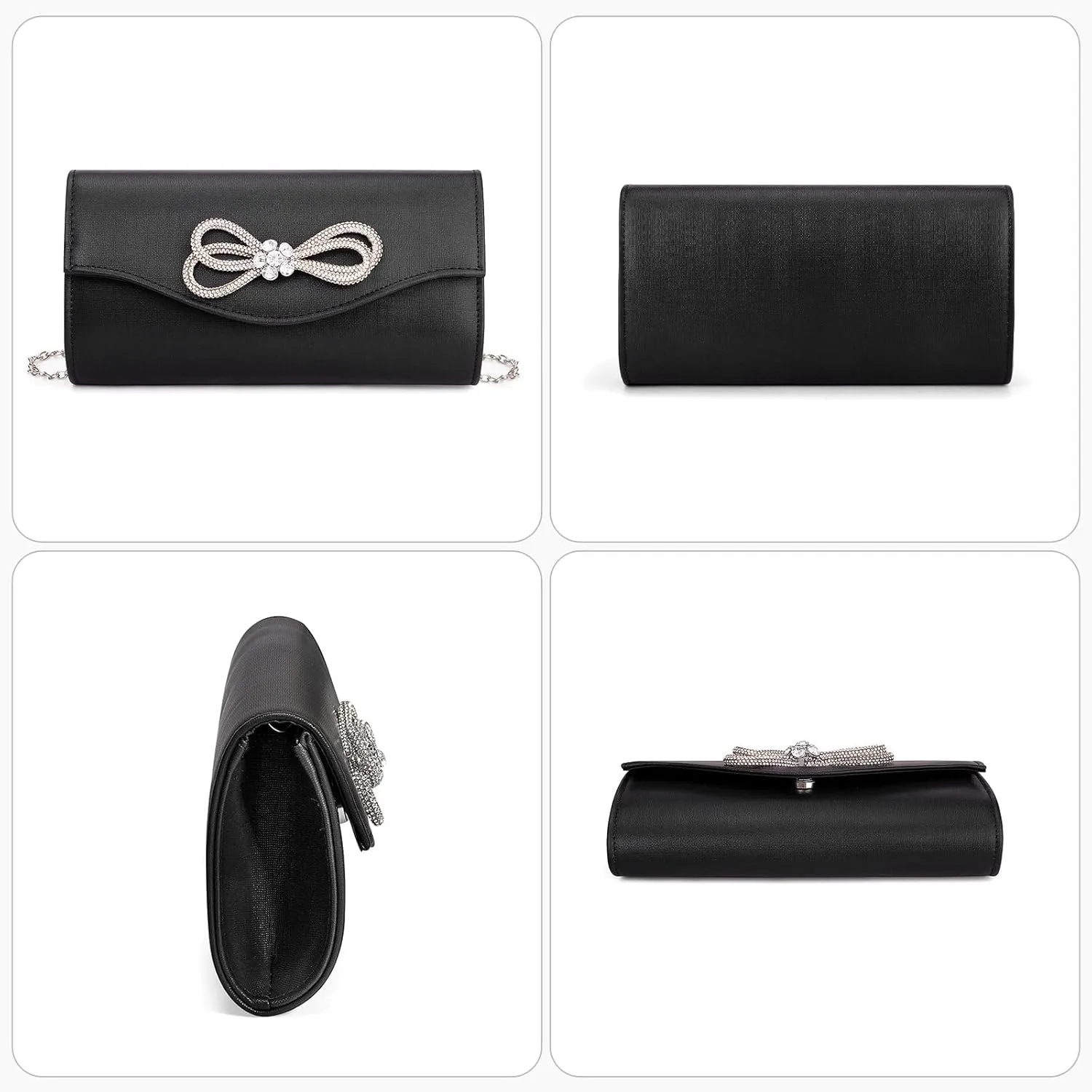 Clutch Purses for Women Evening Bag with Detachable Chain Small Sparkly Handbags for Party Wedding Evening Dress