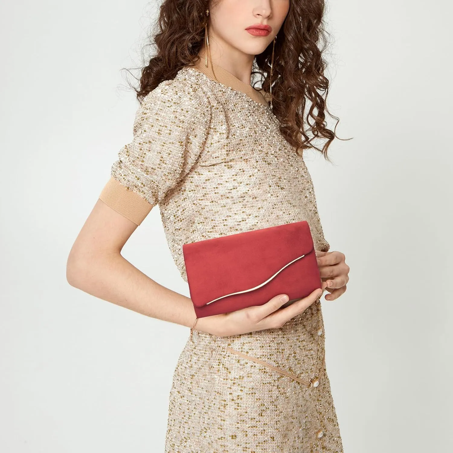 Clutch Purses for Women Evening Bag with Detachable Chain Small Sparkly Handbags for Party Wedding Evening Dress