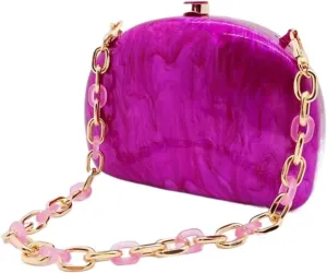 Clutch Purses for Women Trendy Acrylic Press and Pack Shoulder Chain Bag Summer Women's Cosmetic Handbag