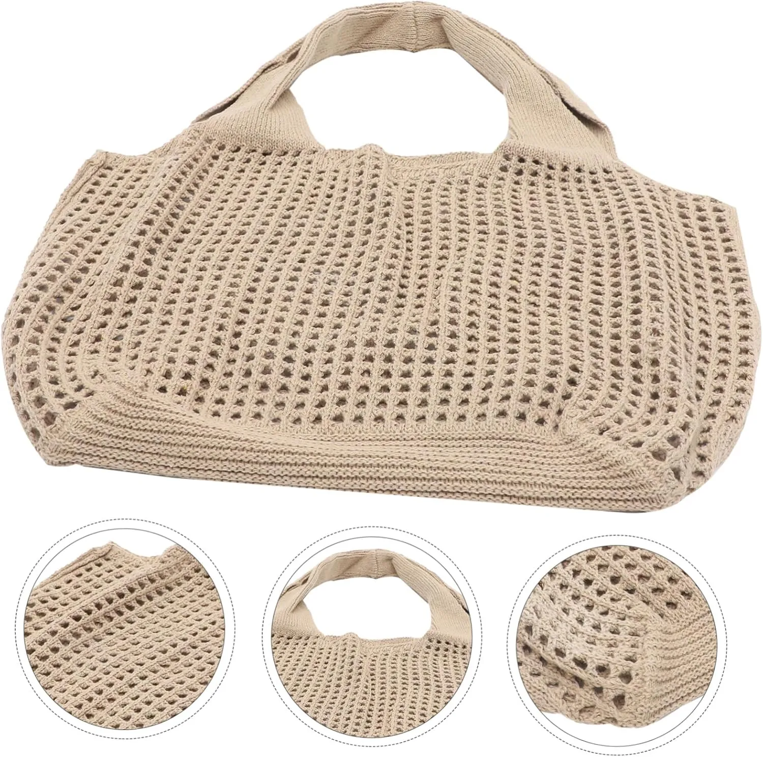 Crochet Beach Bag for Women Capacity Mesh Tote Handbag for Summer Outings Outdoor Picnics and Beach