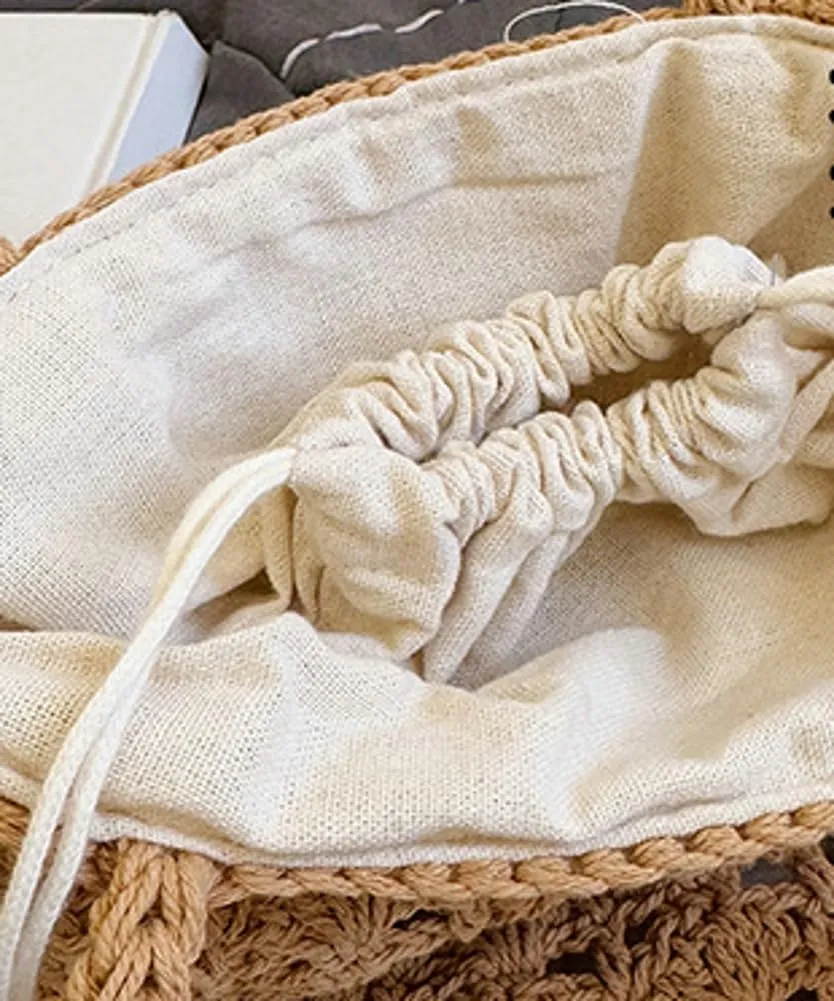 Crochet Bucket Bags Women Knit Drawstring Shoulder Bag Bohemian Hollow Hobo Bag Satchel Summer Beach Purse 2025