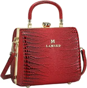 Crocodile Pattern Leather Women's Bag Top Handle Satchel Handbags Evening Bag Purses Small Hard Box Shoulder Messenger Bags