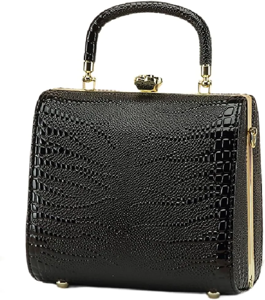Crocodile Pattern Leather Women's Bag Top Handle Satchel Handbags Evening Bag Purses Small Hard Box Shoulder Messenger Bags
