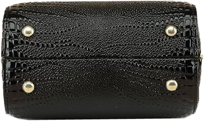 Crocodile Pattern Leather Women's Bag Top Handle Satchel Handbags Evening Bag Purses Small Hard Box Shoulder Messenger Bags