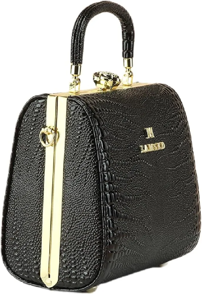 Crocodile Pattern Leather Women's Bag Top Handle Satchel Handbags Evening Bag Purses Small Hard Box Shoulder Messenger Bags