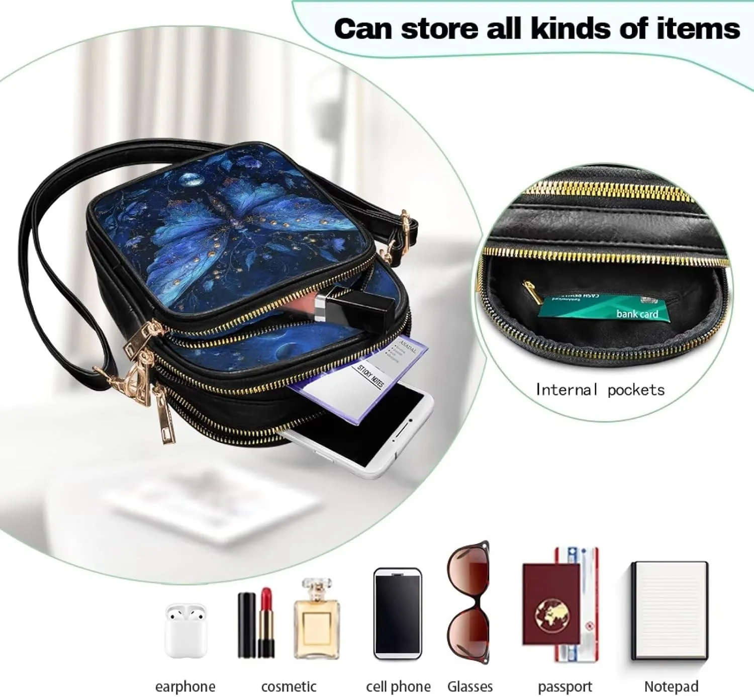 Crossbody Bags for Women Small Size Travel Leather Shoulder Purses Mini Satchel Bag