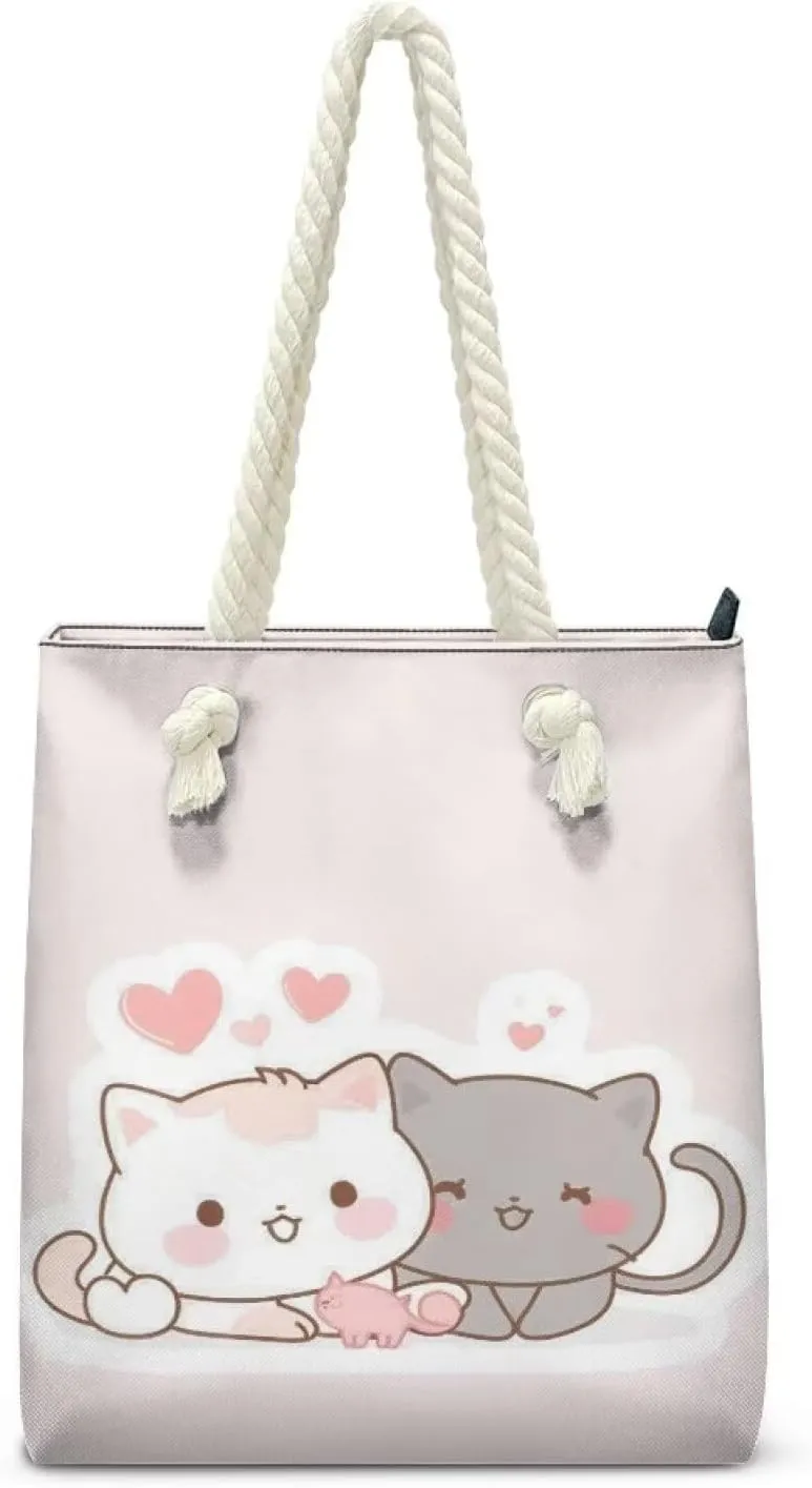 Custom Tote Bag for Women Zipper Cloth Cotton Bags for Travel Casual Satchel Totes