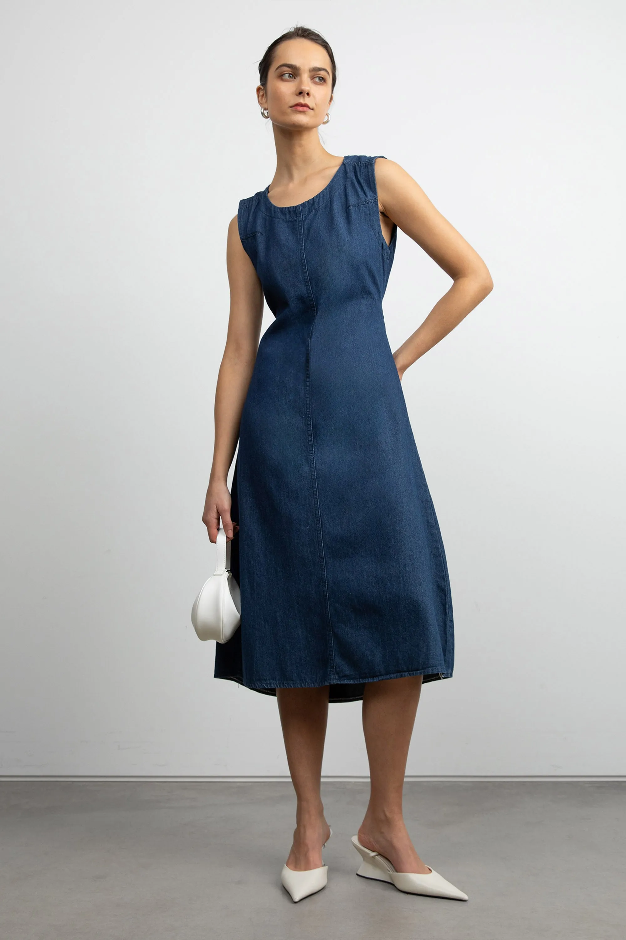 DENIM MIDI DRESS