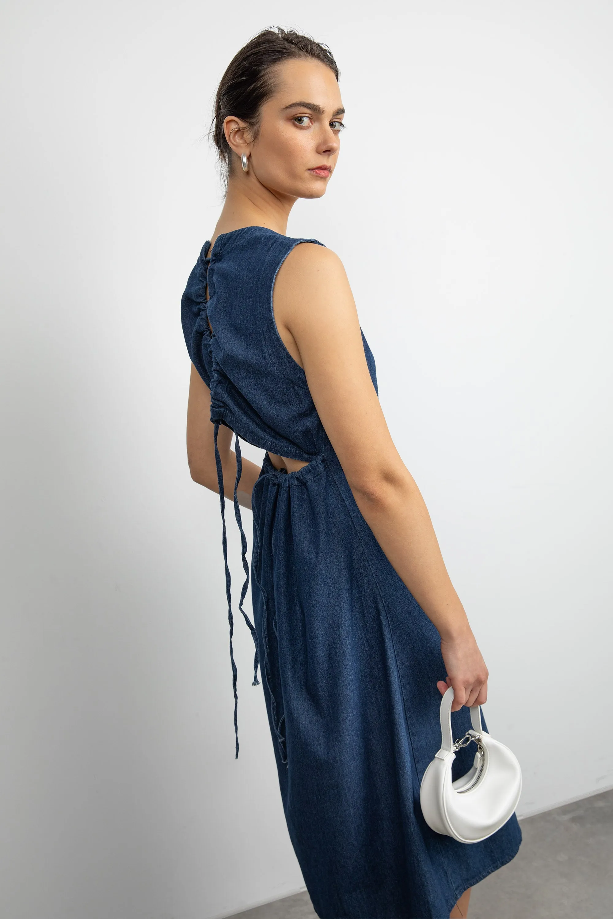 DENIM MIDI DRESS