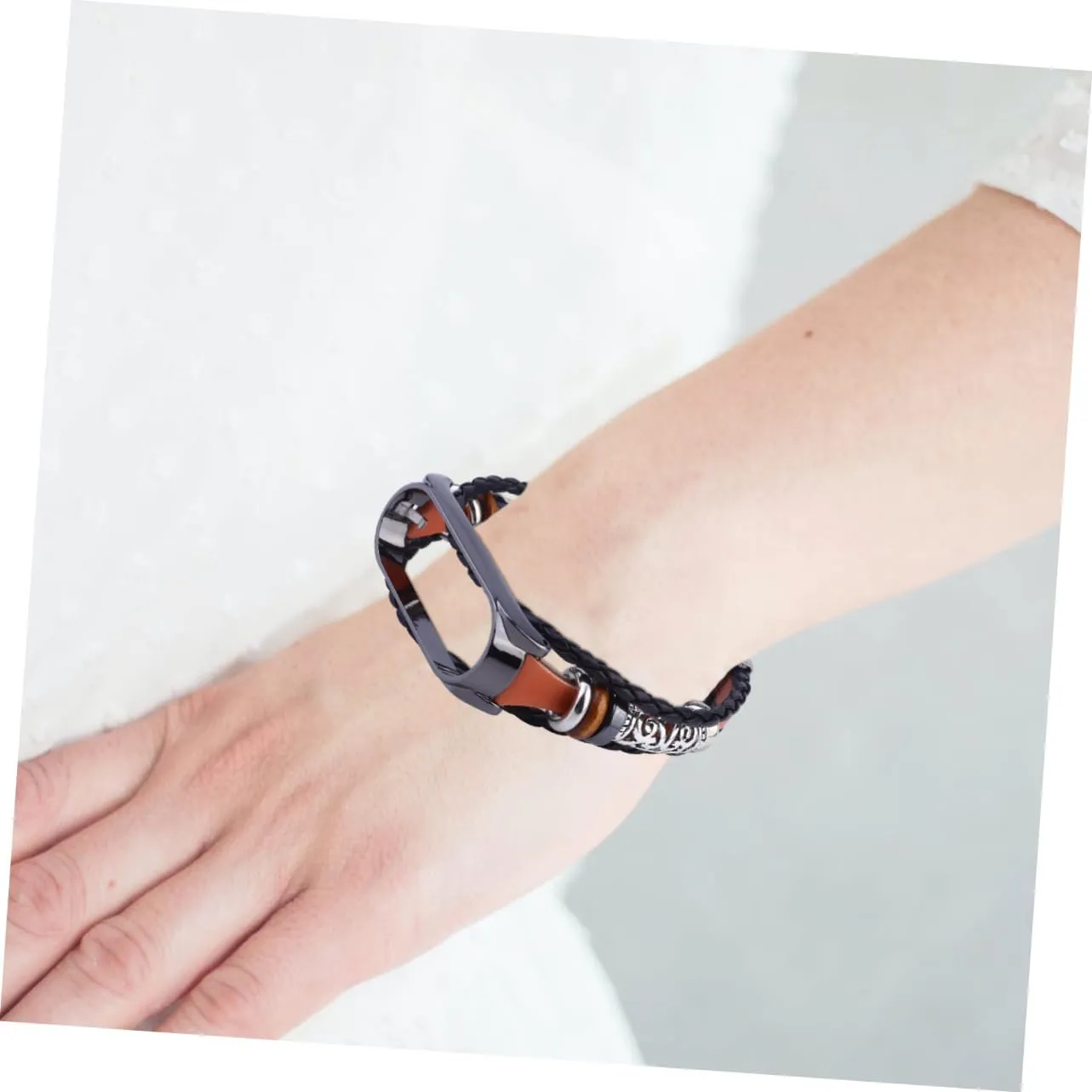 DOITOOL Wristband Braided Bracelets for Men Beaded Bracelets Bracelet for Men Buckle Folk-custom Zinc Alloy