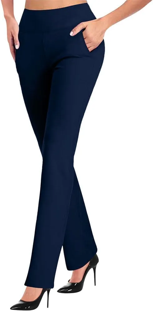 Dress Pants Women,High Waist Stretchy Trousers Pull on Office Slacks Bottoms