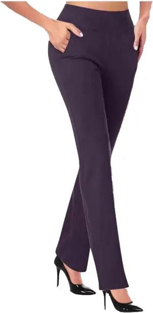 Dress Pants Women,High Waist Stretchy Trousers Pull on Office Slacks Bottoms