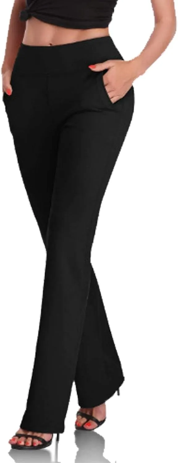 Dress Pants Women,High Waist Stretchy Trousers Pull on Office Slacks Bottoms